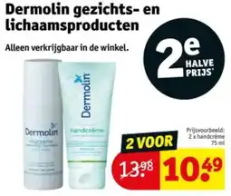 Kruidvat Dermolin gezichts en lichaamsproducten aanbieding