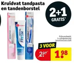 Kruidvat Kruidvat tandpasta en tandenborstel aanbieding
