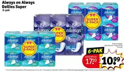 Kruidvat Always en Always Dailies Super aanbieding