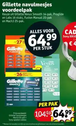 Kruidvat Gillette navulmesjes voordeelpak aanbieding