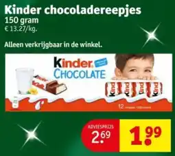 Kruidvat Kinder Chocoladereepjes aanbieding