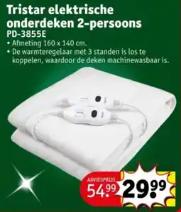 Kruidvat Tristar elektrische onderdeken 2-persoons PD-3855E aanbieding