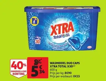 Auchan Wasmiddel Duo Caps Xtra Total X30 aanbieding