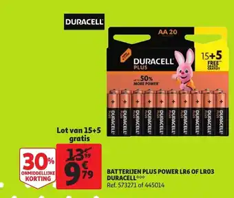 Auchan Batterijen Plus Power LR6 of LR03 Duracell aanbieding