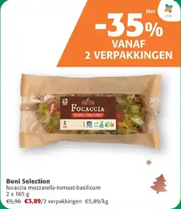Comarkt Boni Selection focaccia mozzarella-tomaat-basilicum aanbieding