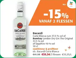 Comarkt Bacardi Carta Blanca rum 37,5 % vol aanbieding
