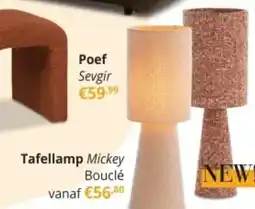 YGO Tafellamp Mickey Bouclé aanbieding