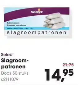 Hanos Select slagroom patronen aanbieding