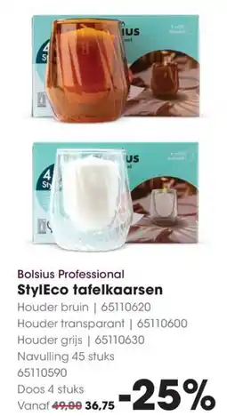 Hanos Bolsius Professional StylEco tafelkaarsen aanbieding
