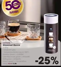 Hanos Leonardo Glazenset Gocce aanbieding