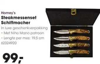 Hanos Homey's Steakmessenset Schiffmacher aanbieding