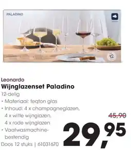 Hanos Leonardo Wijnglazenset Paladino aanbieding