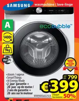 ElectroStock Samsung wasmachine / lave-linge WW90DG6U25LK aanbieding