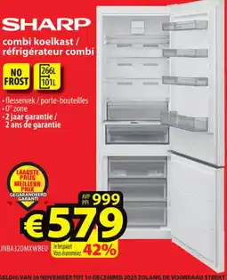ElectroStock Sharp combi koelkast / réfrigérateur combi SJNBA32DMXWBEU aanbieding