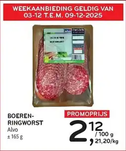 Alvo BoerenRingworst Alvo aanbieding