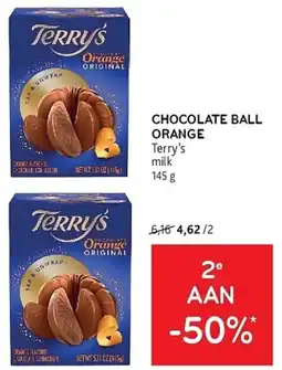 Alvo Chocolate ball orange Terry's milk aanbieding