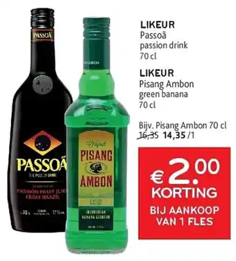 Alvo Likeur Passoã en Pisang Ambon aanbieding