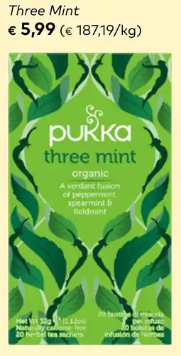 Bio Planet Pukka Three Mint Organic aanbieding