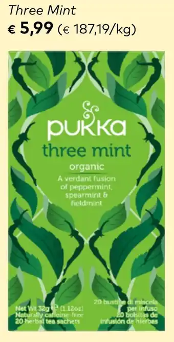 Bio Planet Pukka Three Mint Organic aanbieding