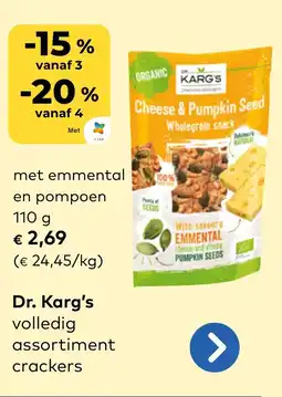 Bio Planet Dr. Karg's met Emmental en Pompoen aanbieding