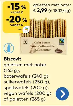 Bio Planet Biscovit galetten met boter aanbieding