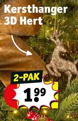 Kruidvat Kersthanger 3D Hert aanbieding