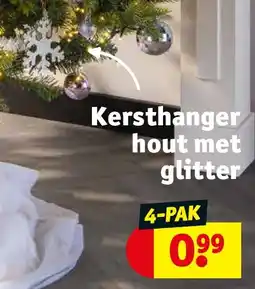 Kruidvat Kersthanger hout met Glitter aanbieding