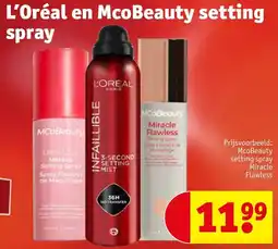 Kruidvat L'Oréal en McoBeauty setting spray aanbieding