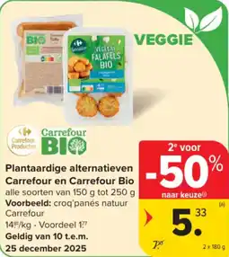 Carrefour Market Plantaardige alternatieven Carrefour en Carrefour Bio aanbieding