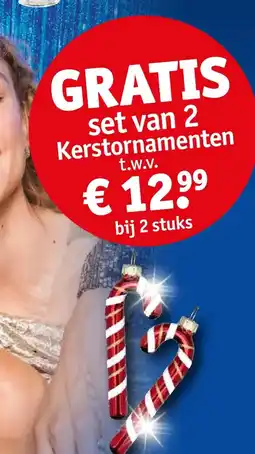 Kruidvat set van 2 Kerstornamenten aanbieding