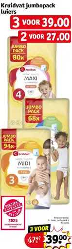 Kruidvat 3 x luiers jumbopack 4 80 stuks aanbieding