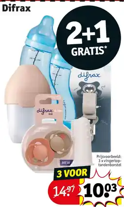 Kruidvat 3 x vingertoptandenborstel aanbieding