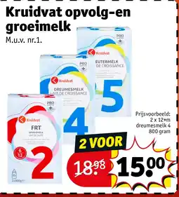 Kruidvat 2 x 12+m dreumesmelk 4 800 gram aanbieding
