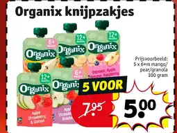 Kruidvat 5 x 6+m mango/ pear/granola 100 gram aanbieding