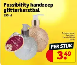 Kruidvat Possibility handzeep glitterkerstbal aanbieding