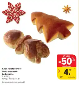 Carrefour Market Koek kerstboom of luiks manneke la lorraine aanbieding