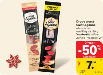 Carrefour Market Droge worst saint agaûne aanbieding