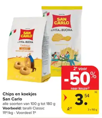 Carrefour Market Chips en koekjes san carlo aanbieding