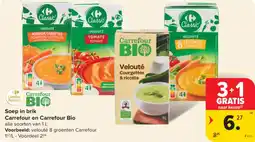 Carrefour Market Soep in brik carrefour en carrefour bio aanbieding