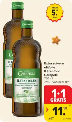 Carrefour Market Extra zuivere olijfolie il frantolio carapelli aanbieding