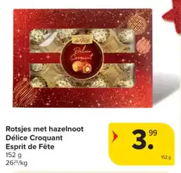 Carrefour Market Rotsjes met hazelnoot délice croquant esprit de fête aanbieding
