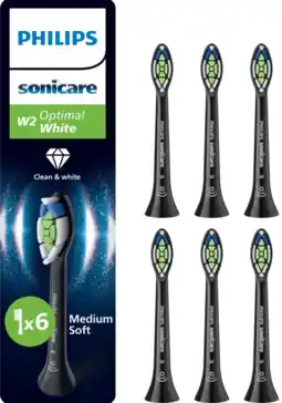 Coolblue Philips Sonicare Optimal White HX6066/88 Noir (6 Pièces) aanbieding