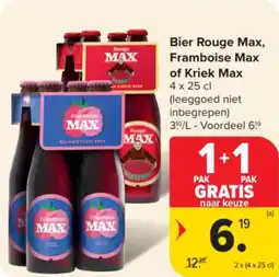 Carrefour Market Bier rouge max framboise max of kriek max aanbieding
