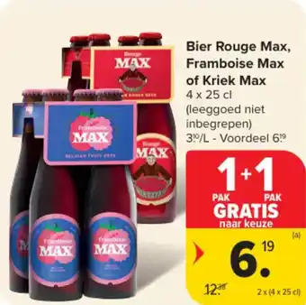 Carrefour Market Bier rouge max framboise max of kriek max aanbieding