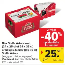 Carrefour Market Bier stella artois krat of blikjes jupiler stella artois aanbieding