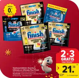 Carrefour Market Vaatwasmiddelen quantum ultimate en ultimate plus finish aanbieding