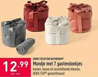 Mandje met 7 gastendoekjes