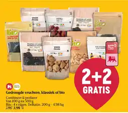 Delhaize Gedroogde vruchten, klassiek of bio aanbieding