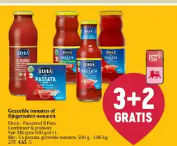 Delhaize Gezeefde tomaten of fijngemalen tomaten aanbieding