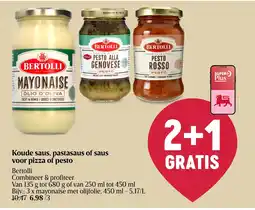 Delhaize Koude saus, pastasaus of saus voor pizza of pesto aanbieding